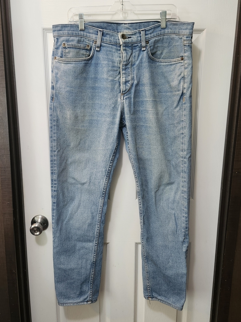 Men's Rag & Bone Fit 2 Slim Medium Wash Blue Denim Straight Leg Jeans Sz 36X29